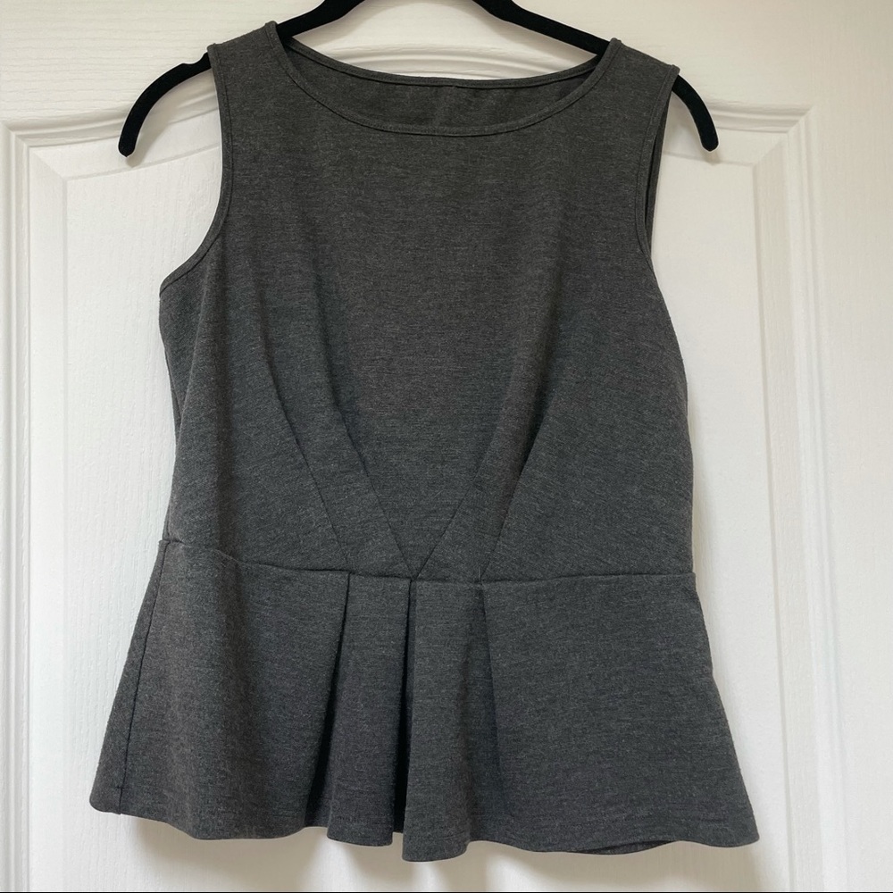 Dark Grey Peplum Top